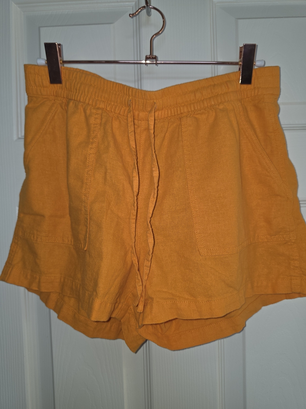 J. CREW Women's Orange Elastic/ Drawstring Highwaisted Linen Short